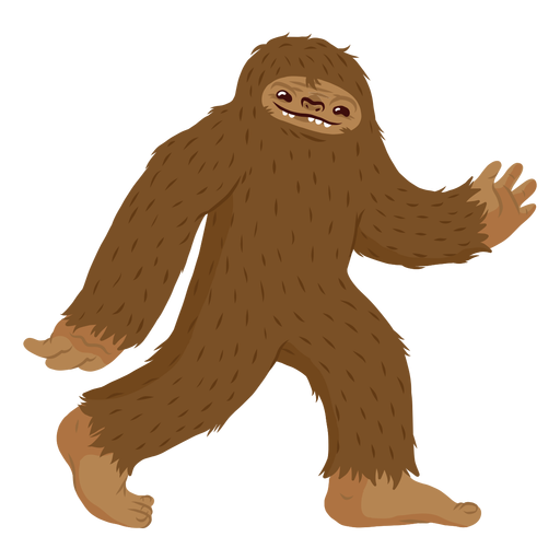 Bigfoot walking cartoon