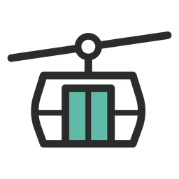 Farbiges Strichsymbol der Seilbahn PNG-Design