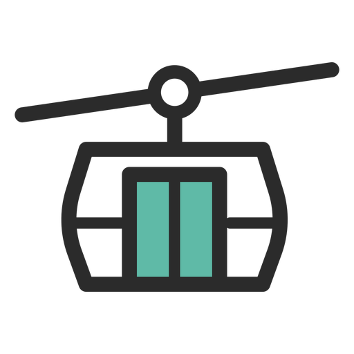 Cable car colored stroke icon PNG Design