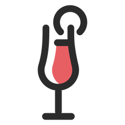 Cocktailgetränk farbige Strichikone PNG-Design
