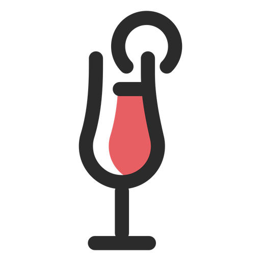 Cocktail drink colored stroke icon