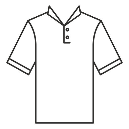 Icono de trazo de camiseta henley de cuello