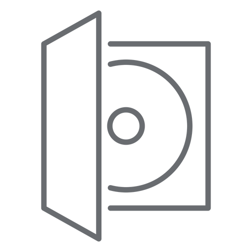 Icono de trazo de caja de disco compacto