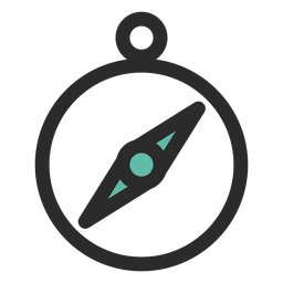 Icono de trazo de color de brújula Transparent PNG