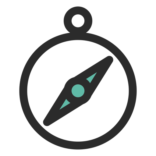 Icono de trazo de color de brújula Diseño PNG