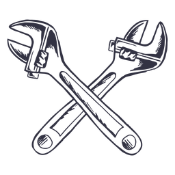 Logotipo de llaves inglesas cruzadas Diseño PNG
