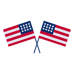 Designelement der gekreuzten amerikanischen Flaggen PNG-Design