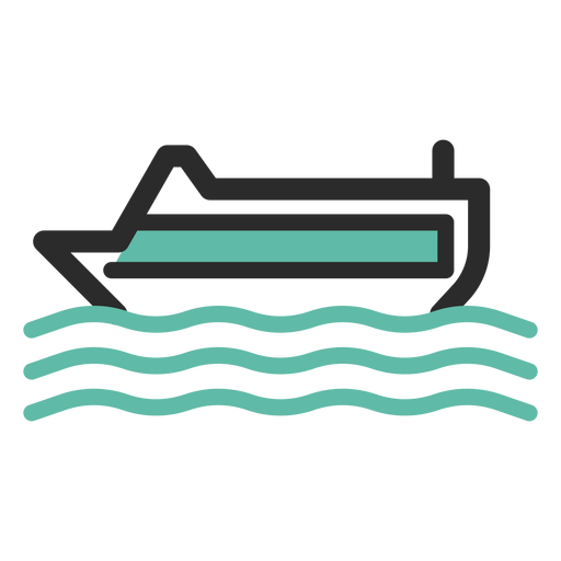 Cruise ship colored stroke icon PNG Design