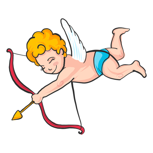 Cupido apontando o desenho animado Desenho PNG