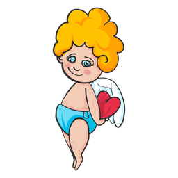 Cupid hiding heart cartoon PNG Design Transparent PNG