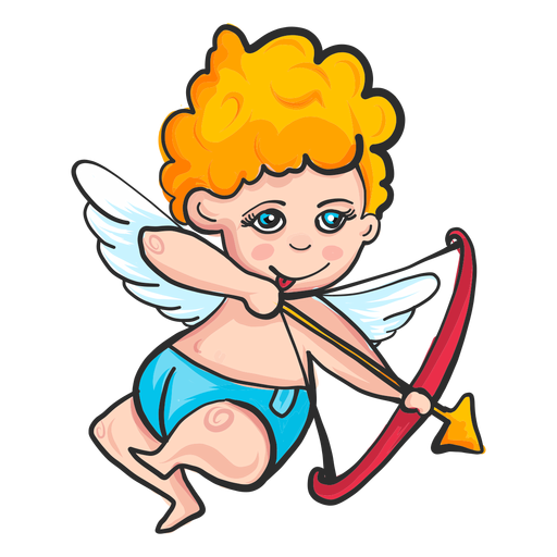 Cupid shooting arrow cartoon - Transparent PNG & SVG vector file