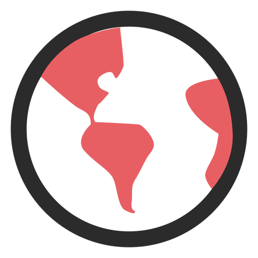 Earth globe colored stroke icon PNG Design
