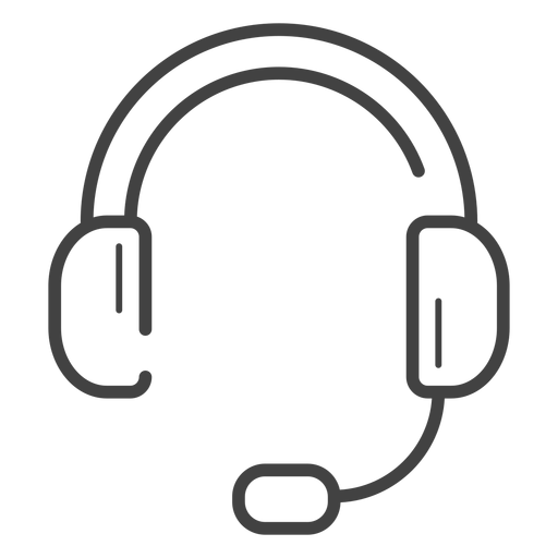 Icono de trazo de auriculares para juegos Diseño PNG