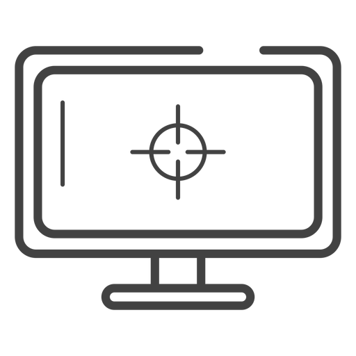 Icono de trazo de monitor de juegos