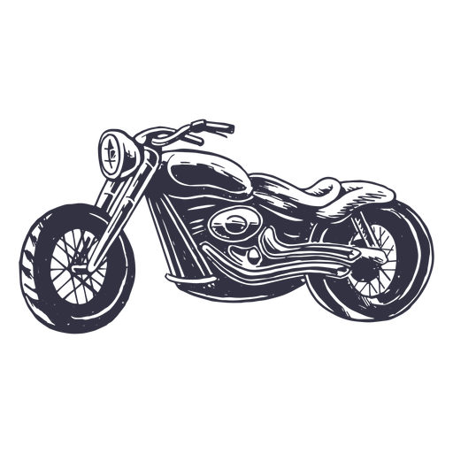 Hand drawn classic motorcycle