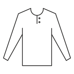 Henley long sleeve t shirt stroke PNG Design Transparent PNG