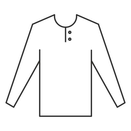 Henley Langarm T-Shirt Strich PNG-Design