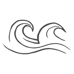 High waves hand drawn PNG Design