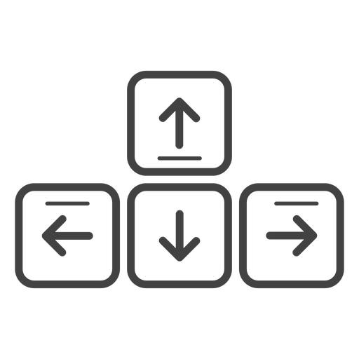 Icono de trazo de teclas de flecha del teclado Diseño PNG