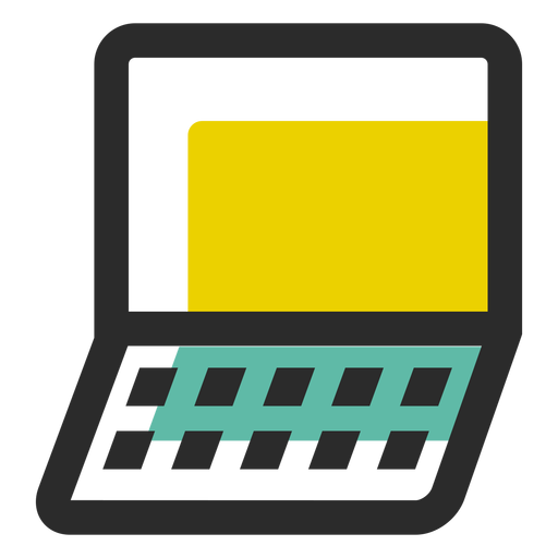 Laptop farbiges Strichsymbol PNG-Design