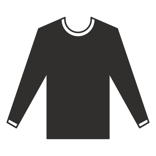 Flache Ikone des Langarm-T-Shirts