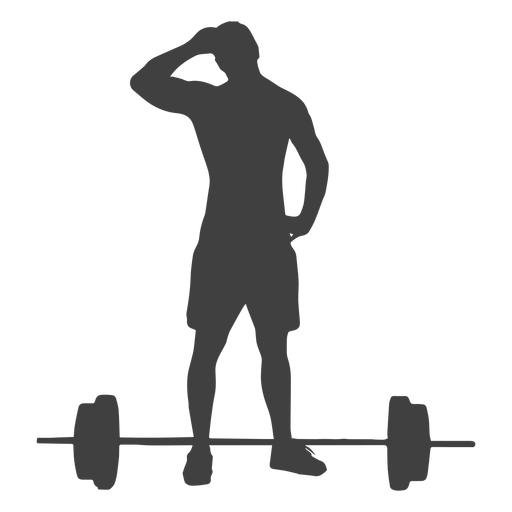 Man and barbell silhouette PNG Design