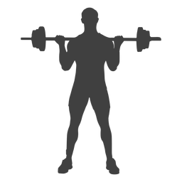 Man barbell biceps curl silhouette Transparent PNG