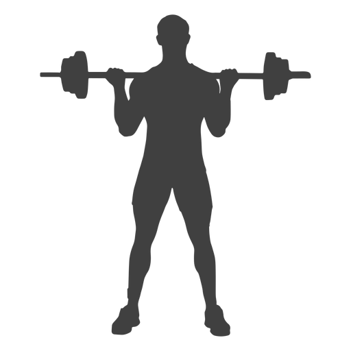 Silhueta de bíceps com barra de homem Desenho PNG