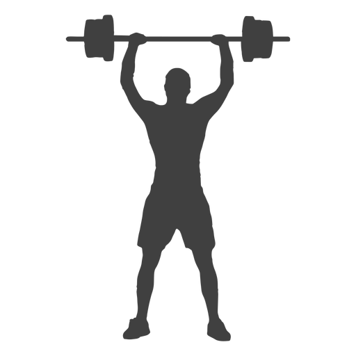 Man Barbell Overhead Presse Silhouette PNG-Design