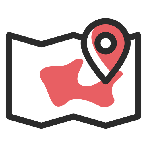 Map location colored stroke icon PNG Design