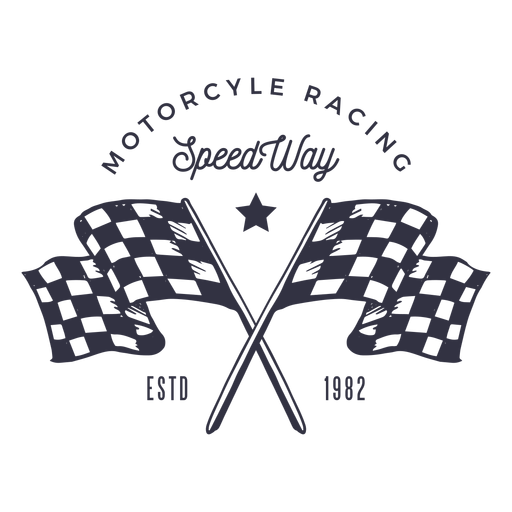 Logotipo de la bandera de carreras de motos Diseño PNG