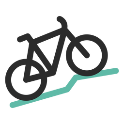 Icono de trazo de color de bicicleta de montaña Diseño PNG