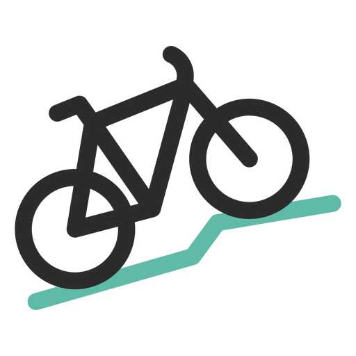Mountain bike colored stroke icon PNG Design