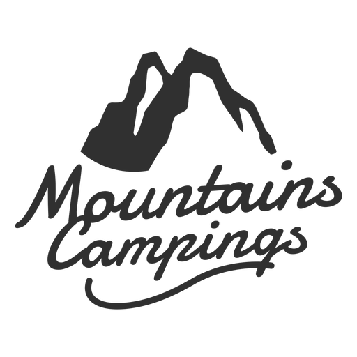 Logotipo de campings nas montanhas Desenho PNG