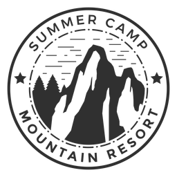 Logo de campamento de verano de montaña Logo de campamento de verano de montaña