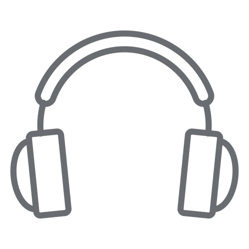 Icono de trazo de auriculares multimedia Diseño PNG
