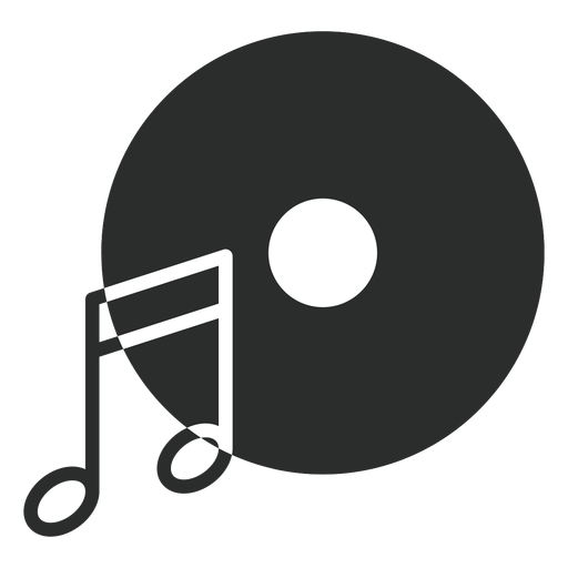 Music note disc flat icon