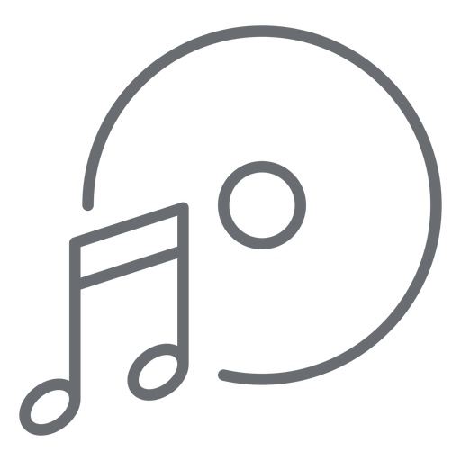 Icono de trazo de disco de nota musical Diseño PNG
