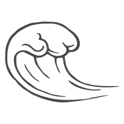Dibujado a mano ola oceánica Diseño PNG