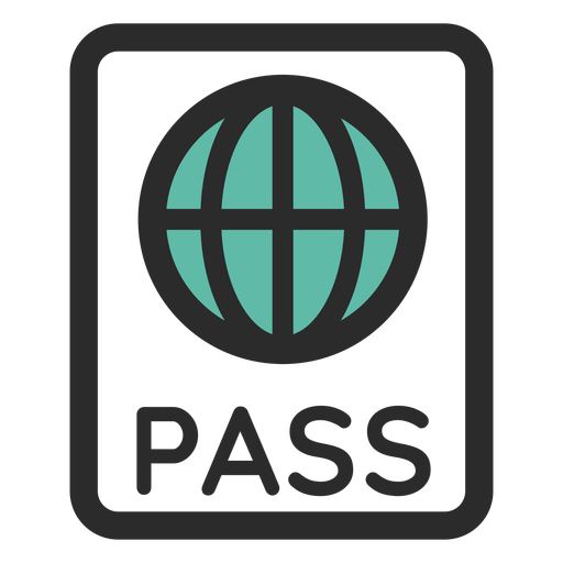 Icono de trazo de color de pasaporte Diseño PNG