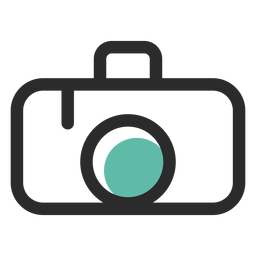 Icono de trazo de color de cámara de fotos Diseño PNG