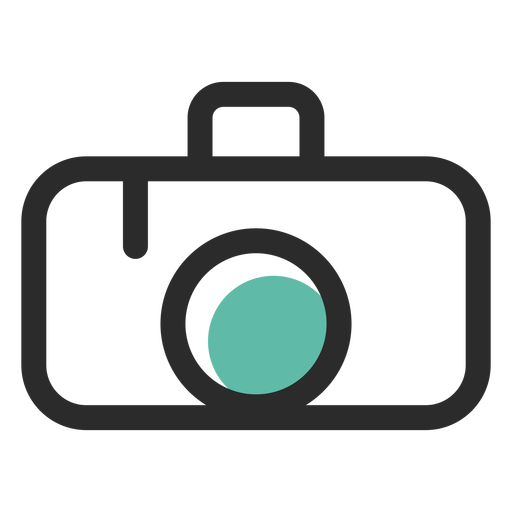 Ícone de traço colorido da câmera fotográfica Desenho PNG
