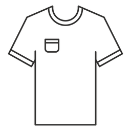 Icono de trazo de camiseta de bolsillo
