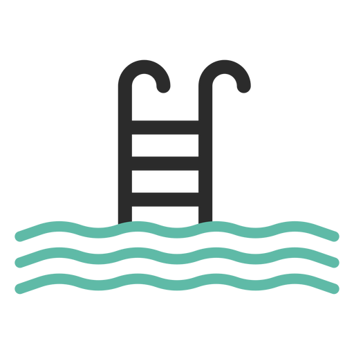 Pool ladder colored stroke icon PNG Design