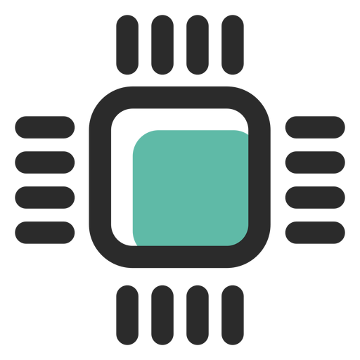 Icono de trazo de color del procesador Diseño PNG