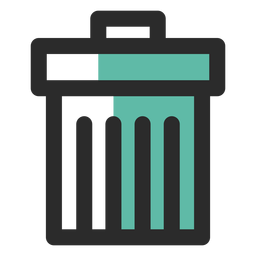 Farbiges Strichsymbol des Papierkorbs PNG-Design