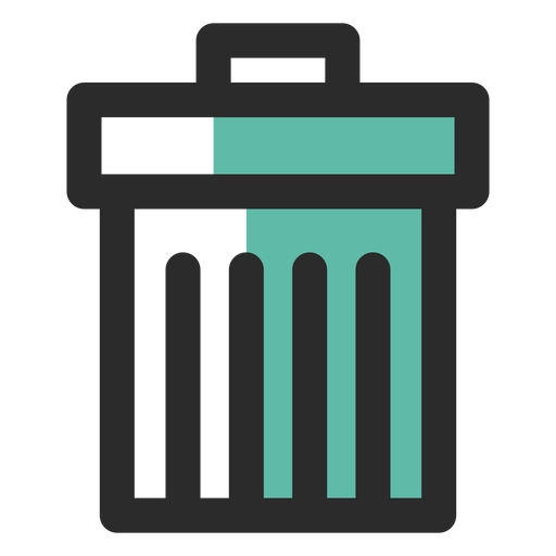 Icono de trazo de color de papelera de reciclaje Diseño PNG