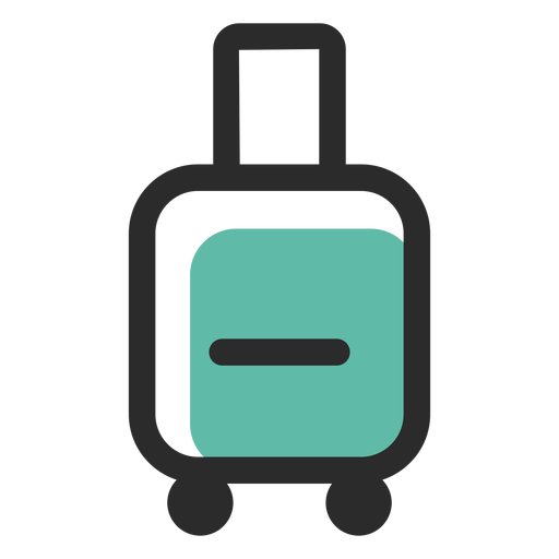 Rolling luggage colored stroke icon PNG Design