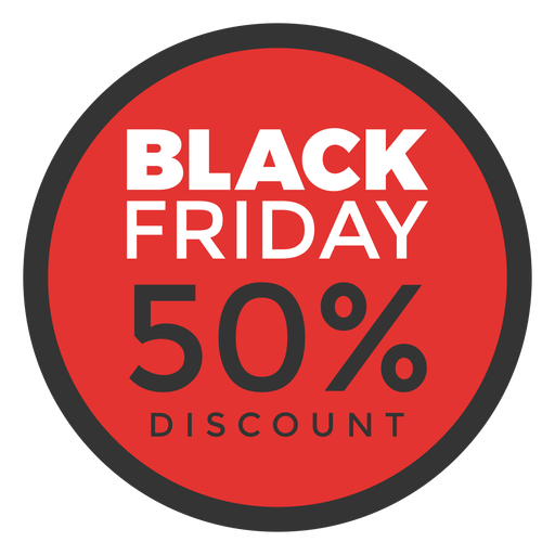 Round black friday discount tag