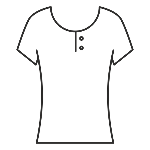 Icono de trazo de camiseta henley de scoop Diseño PNG